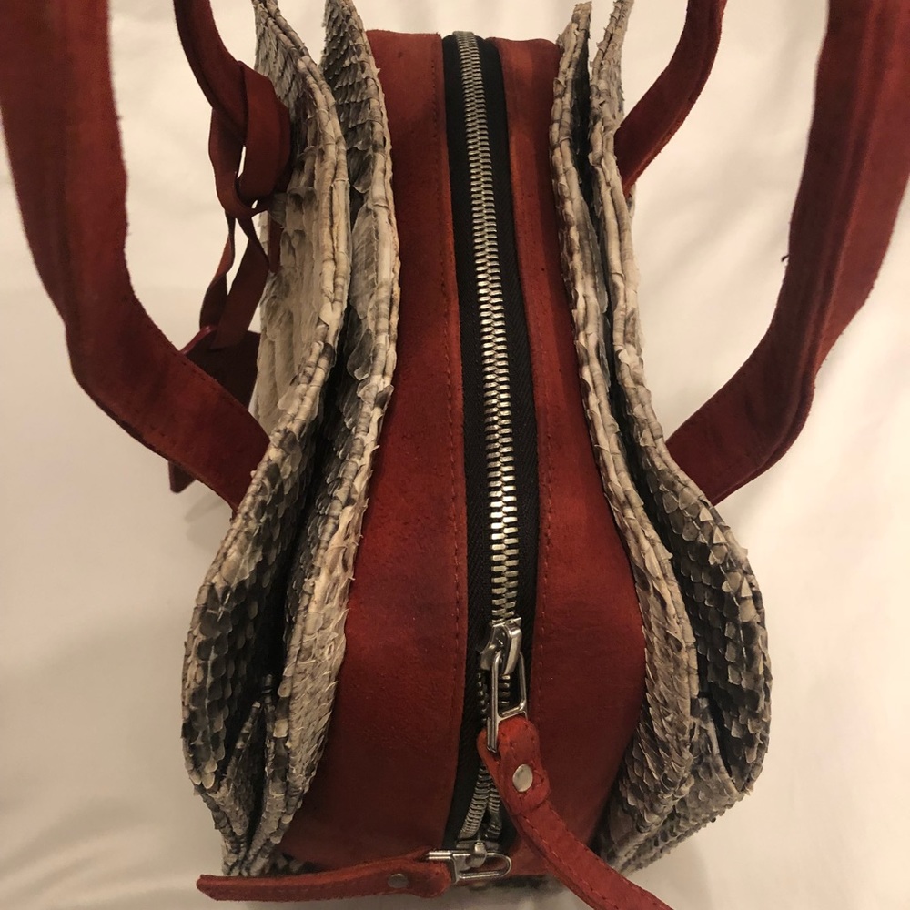 Purse ,Authentic Python and suede, handbag, - Picture 3 of 8